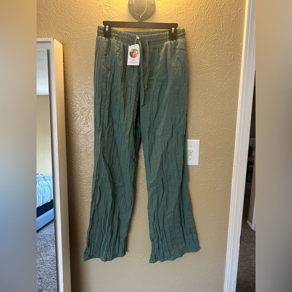Green Wide Leg Pants